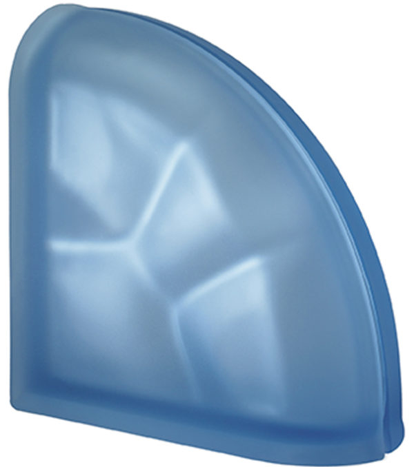 Mattone di vetro PEGASUS Blu Terminale Curvo Ondulato Sahara due lati