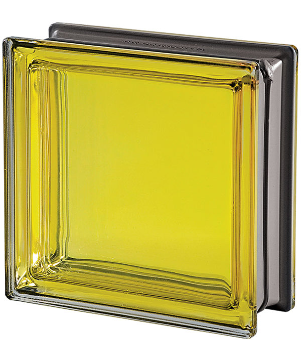 Mattone di vetro MENDINI COLLECTION Citrino Q19 Liscio Metallizzato