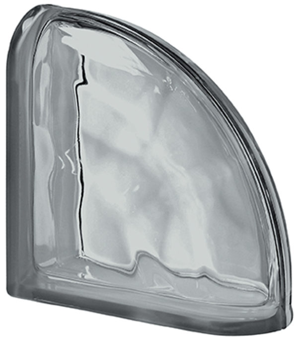 Mattone di vetro PEGASUS Nordica Terminale Curvo Ondulato Trasparente
