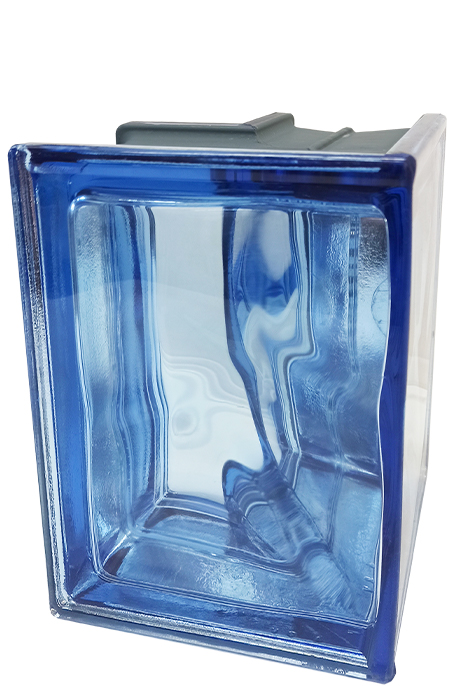 Bloque de vidrio PEGASUS METALLIZZATO Azul Angular Ondulado Metallizado