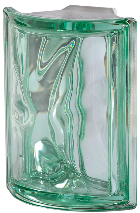 Mattone di vetro PEGASUS METALLIZZATO Verde Angolare Ondulato Metallizzato