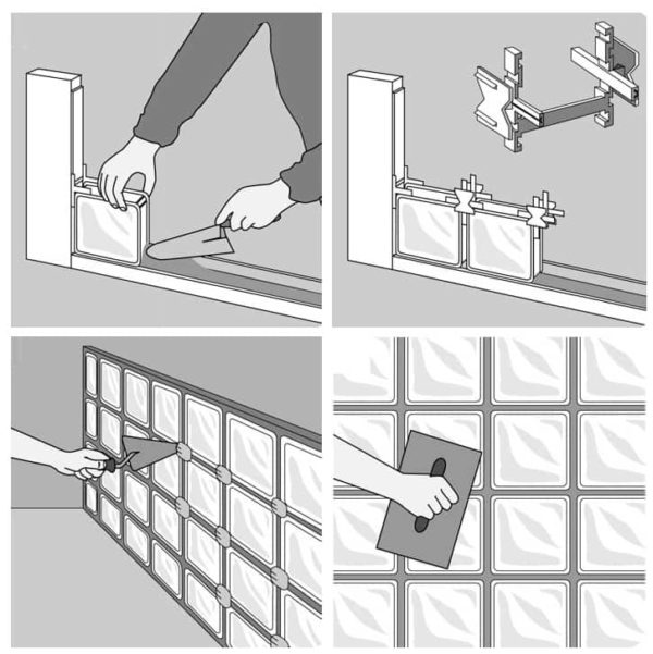 Traditional Installation Glass Blocks Seves Glassblock